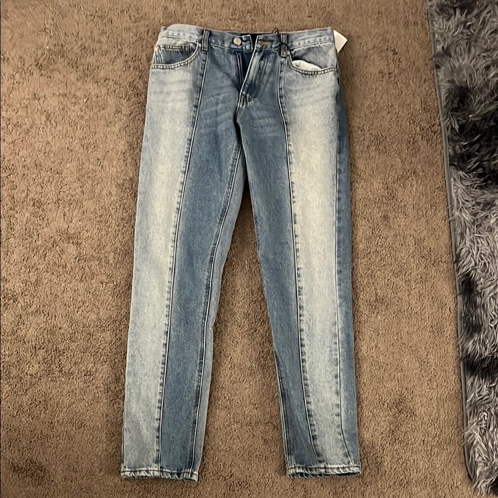 Forever 21 Blue Slim Fit Two-Tone Jeans